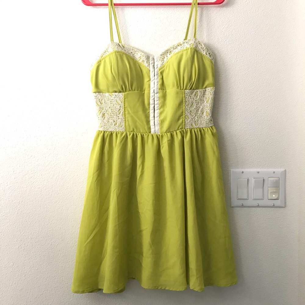 Margo & Sebastian Chartreuse Dress! Summer dress!